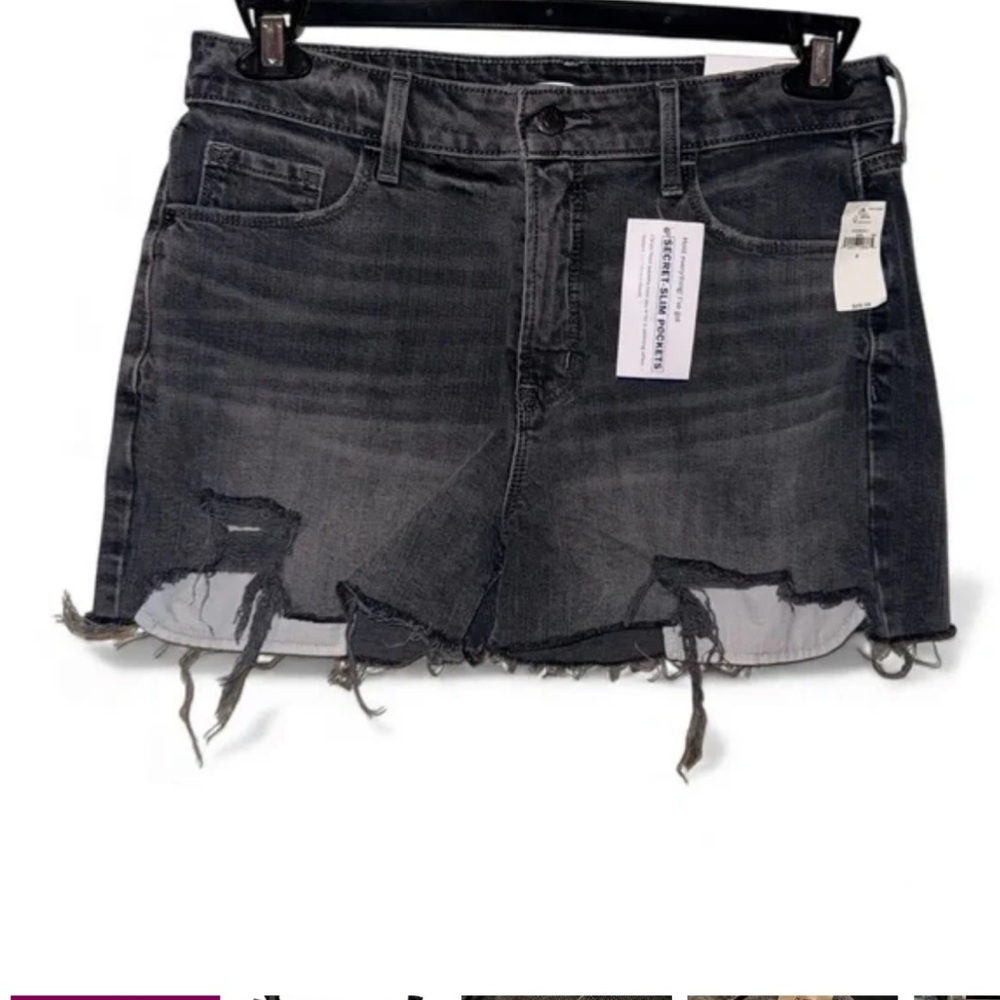 Old Navy Distressed Black Denim Jean Shorts